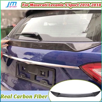 Per Maserati Levante S Sport Spoiler 2016-2018 In Fibra di Carbonio Spoiler Posteriore Boot Ali Centali FRP bagagliaio Trim adesivo Car Styling