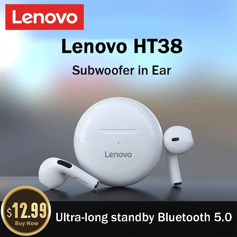 Original Lenovo HT38 TWS Earphones Wireless Bluetooth 5.0 Sports ...