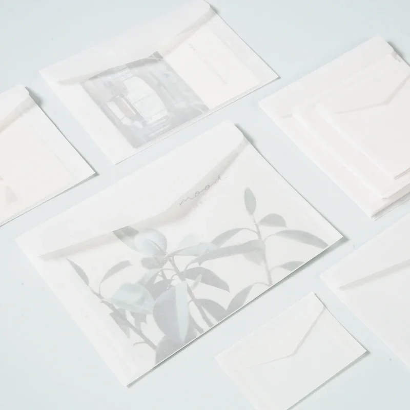 

50pcs/lot Translucent Envelopes European Sulfuric Acid Paper Envelope for Wedding Invitation Business Supplies Giftbox Storage