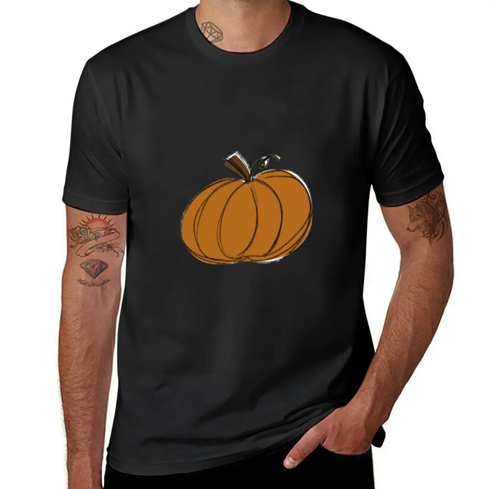 

Fall pumpkin T-Shirt plain aesthetic clothes graphics T-shirts for men cotton
