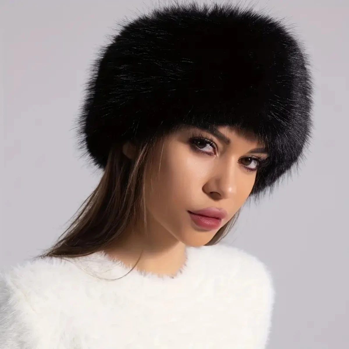 

Winter Lmitation Fur Thickened Without Top Hat, Breathablecomfortable Outdoor Travel Brimless Hat