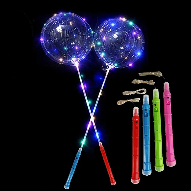 Bobo Balloon With Light and Stick 20inch Bubble Balloon 70cm Stick 3 Level  Flashing Led String Light with Handled Xmas Birthday - AliExpress