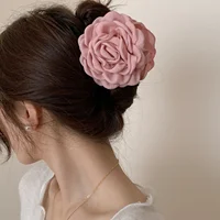 Solid Color Fabric Wers Large Claws For Women New Sweet Shark Clip French Wer Haripins Elegant Hair Accessories - Image 4