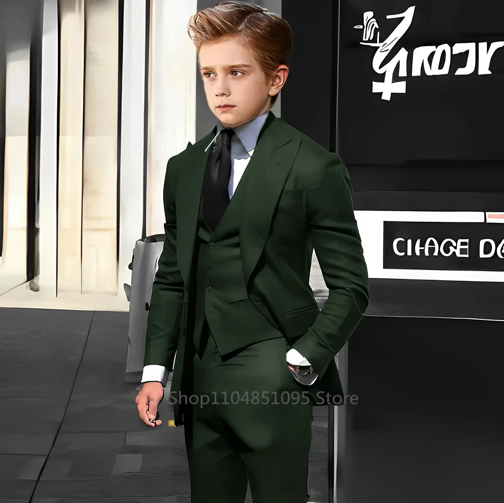 Classy Formal Suit Sets for Boys 2-18 Years 3-Piece Kids Slim Fitting Suits Blazer Vest Pants Kid Wedding Suits Graduation Set