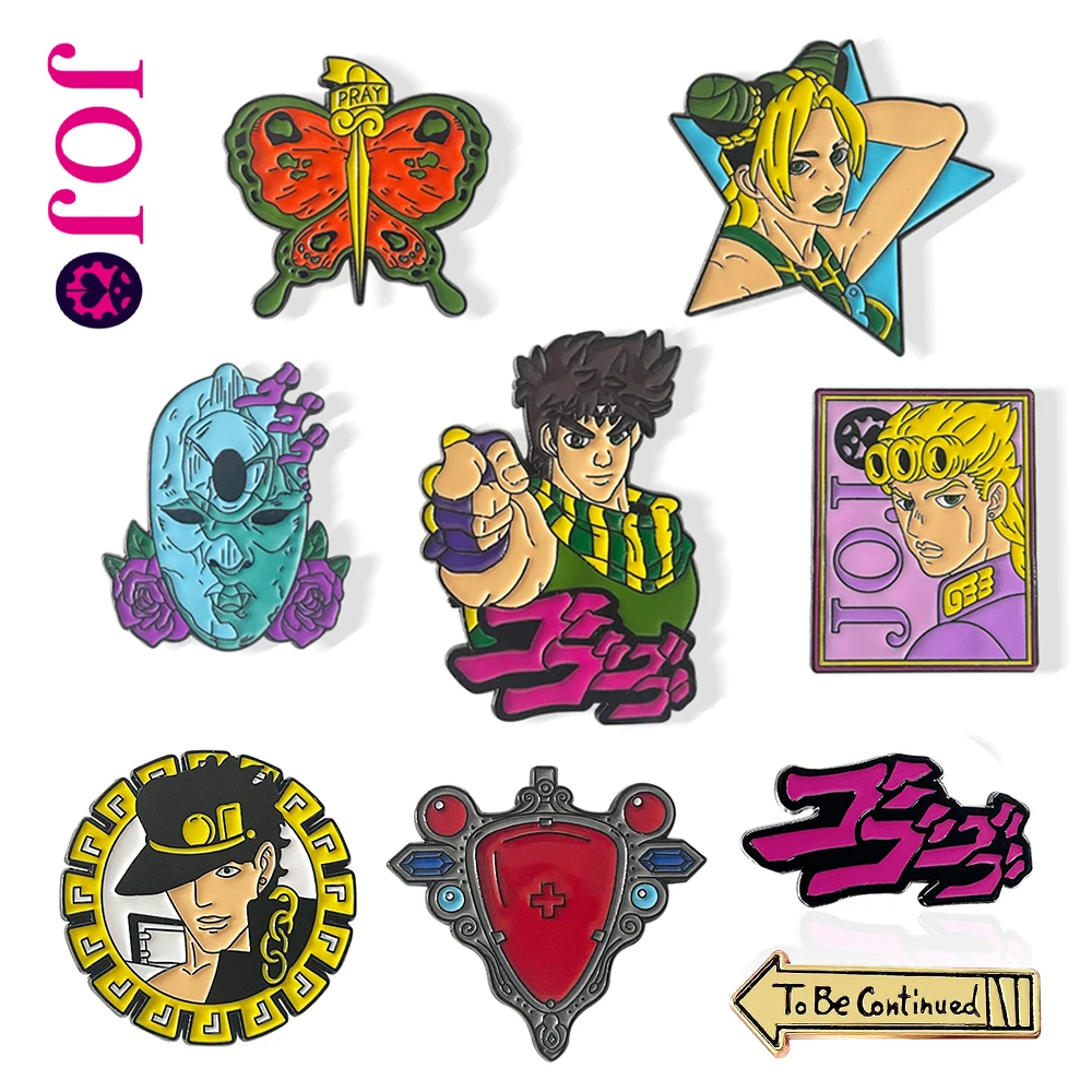 JoJo Bizarre Adventure Pins Brooch Kujo Jotaro Jolyne Figures