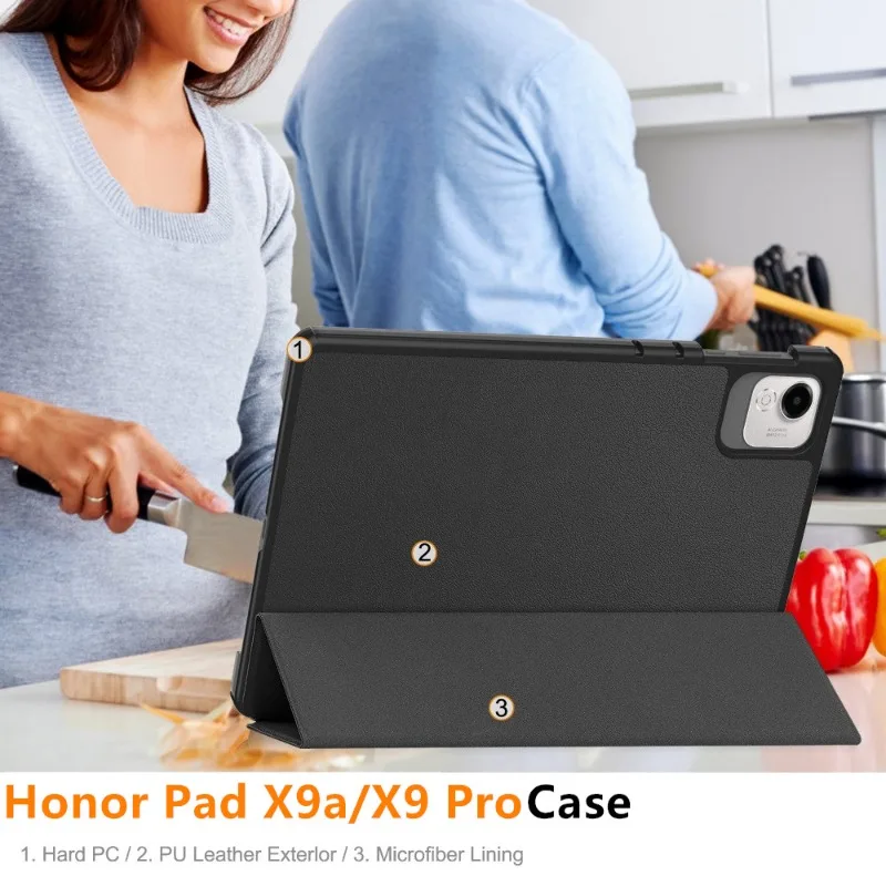Elegant Tri-Folding PU Leather Tablet Cover