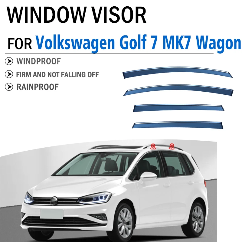 Accessori Auto Per Volkswagen Vw Golf 7 Mk7 Wagon Car Window Trim Ripari Vent Shades Sun Rain Guard Deflettore Cover Shield