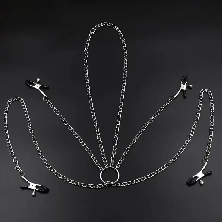 Metal Nipple Clamp With Metal Chain for Women Fetish To Breast Labia Clip Stimulation Massager Bdsm Bondage Sex Products Adult