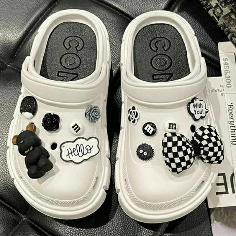 6cm DIY Platform Slippers Summer Women's Sandals Wedges Ladies Outdoor Clogs Thick Street Beach Slides Girls Garden Shoes