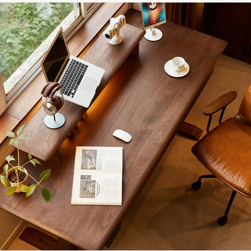 Black-walnut-lifting-desk-solid-wood-electric-desk-bar-counter-table ...