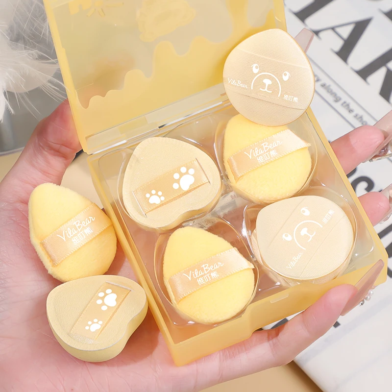 Brown Bear Soft Powder Puff Set for Liquid Foundation Makeup