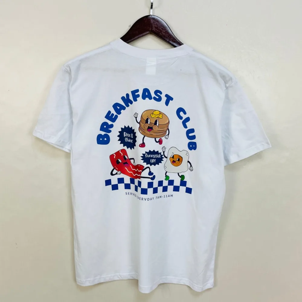 Breakfast Club T-shirt bifacciale unisex bohémien retrò T-shirt