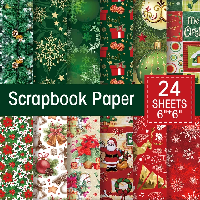 Christmas Scrapbook Paper Single Sheets  Scrapbooking Paper Christmas  Ornaments - Craft Paper - Aliexpress