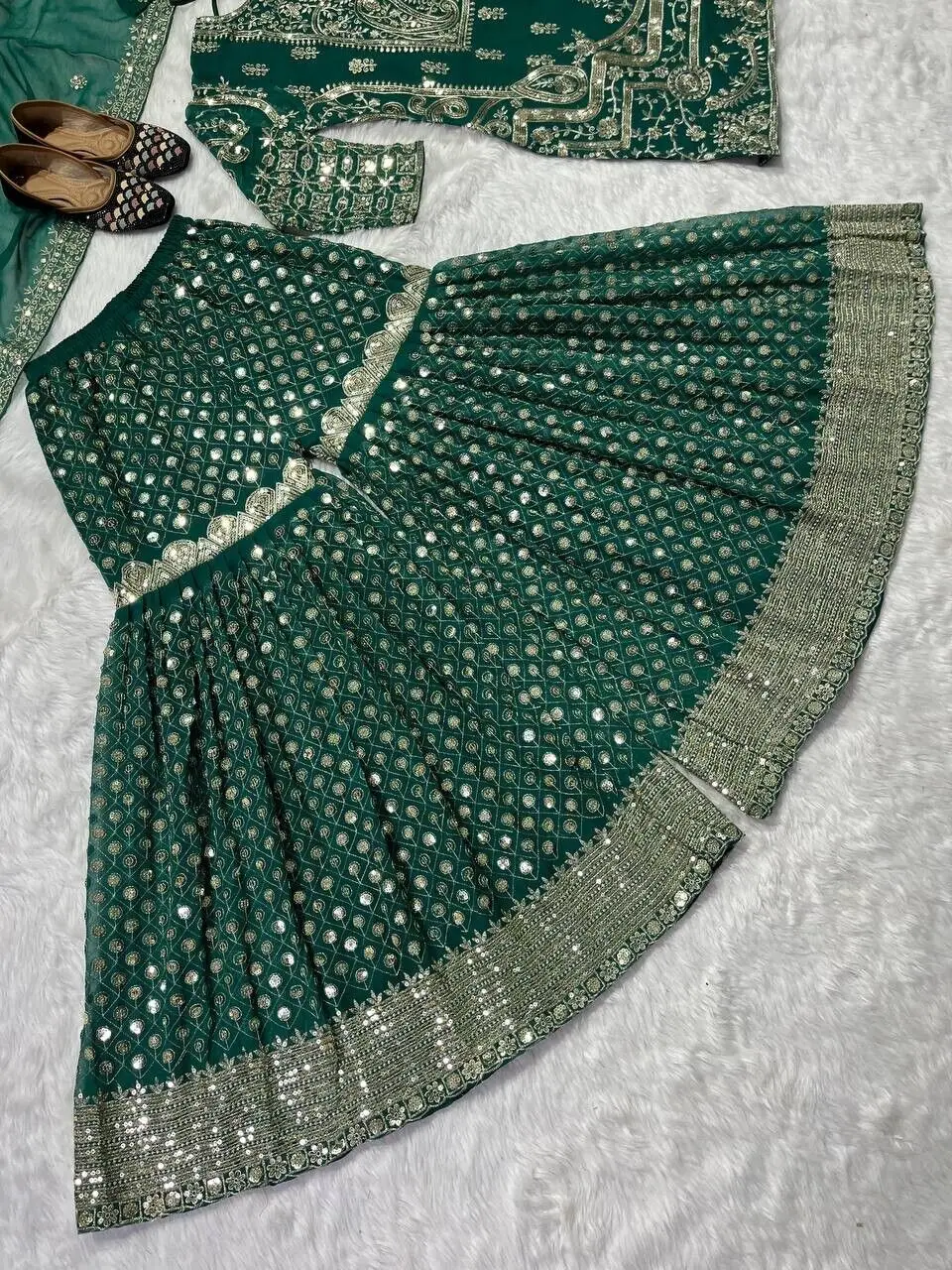 Imitation Georgette Top Dupata Set Indian Wedding Dress