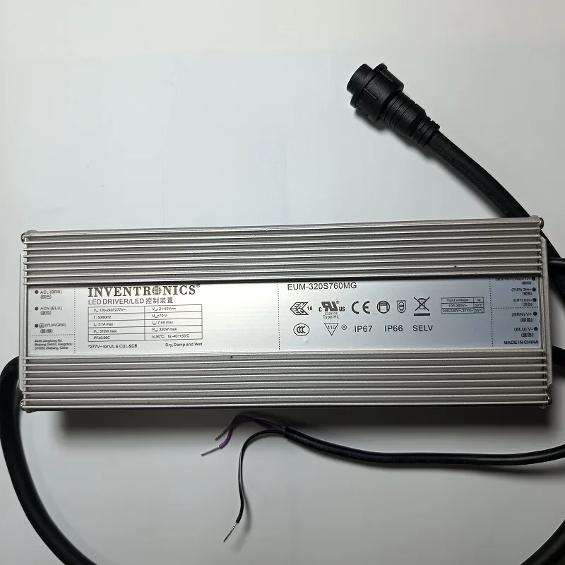 Led Driver 320W 21-60V 7.6A 48V With Waterproof Plug LM301H EVO Quantum Board Power Supply Inventronics Bar Light Plants Growing