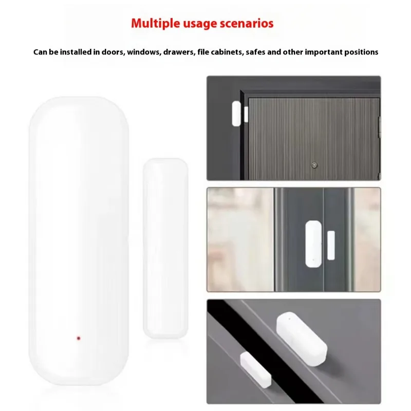 ZEXEF Tuya Smart WiFi Door Sensor Smart Home Open Close Detector App Control Notification Compatible with Alexa Google Home