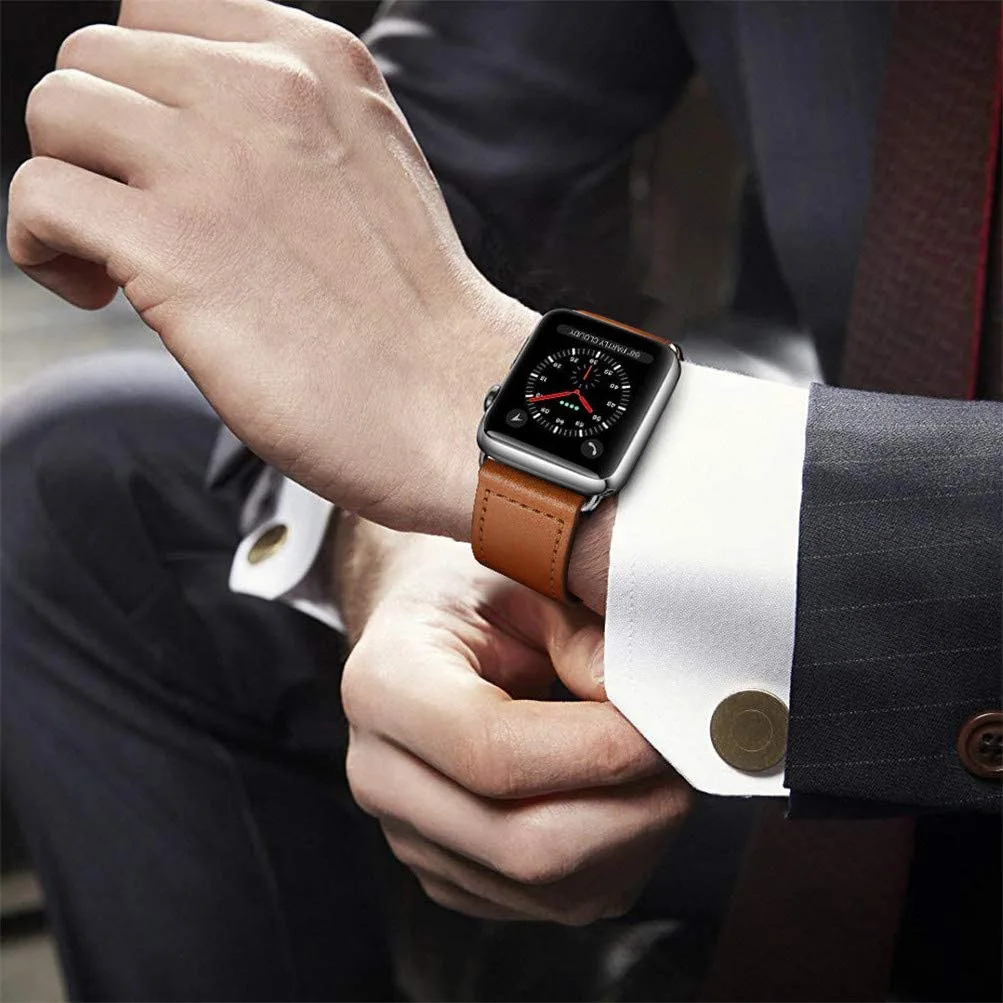 Premium Leather Strap for Apple Watch - Elegant and Durable Bracelet Correa