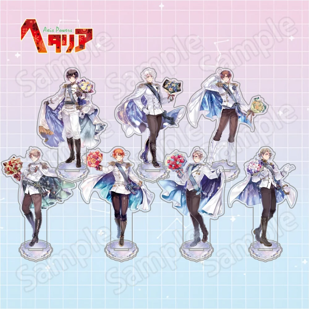 Axis Powers Hetalia 20th Anniversary World Festa Russland Vereinigtes Königreich 15 cm Acryl-Ständer Schlüsselanhänger Desktop-Ornament Sammlerstück F