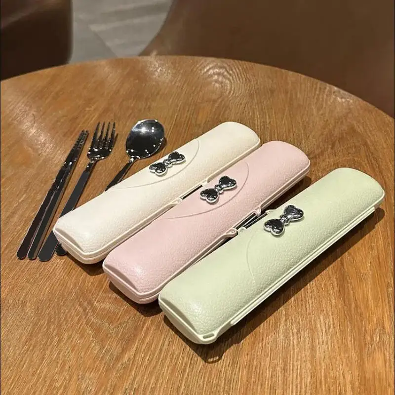 Stainless Steel Tableware Ultralight Outdoor Portable Spoon Chopstick Fork Set Camping Equipment Family Hiking Travel Flatware