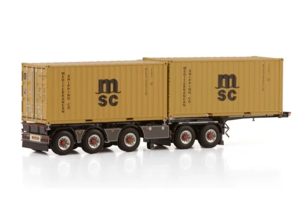WSI MODELS トレーラー msc Diecast Model,Business Gift WSI 1:50 Scale 2X20FT MSC Transport