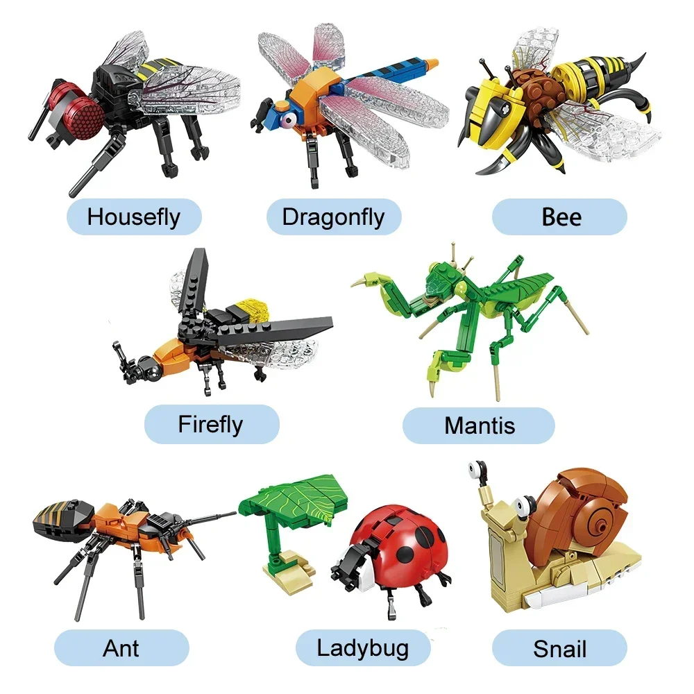 Ladybug Insects Building Blocks Toys Set - Long-Lasting Play for Kids, Great Collectible Models Dragonfly Mantis Housefly & More 3