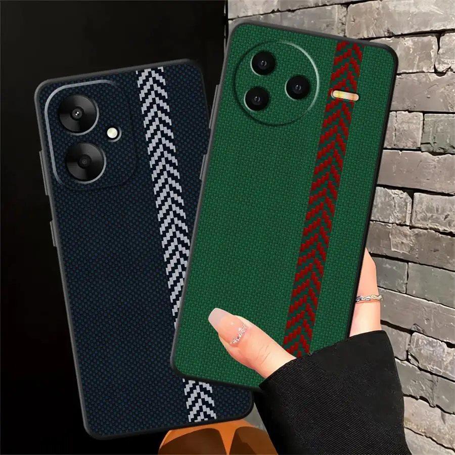 Monochrome Grid Print Phone Cover Case
