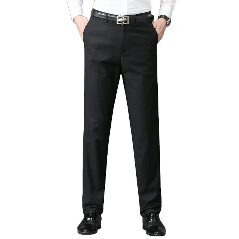 2023 Summer New England Solid Color Leisure Business All-match Suit Pant Man Zipper Pocket Fashion Comfortable Straight Pants