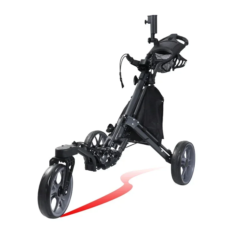 Lightweight Universal Wheel Golf Bag Trolley Aluminum Frame 3 Wheels Golf Push Cart