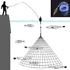 11 Size Fishing Net Trap Mesh Luminous Bead Netting Sea Fish Net Tackle Design Copper Shoal Cast Fishing Trap Fishing Tackle