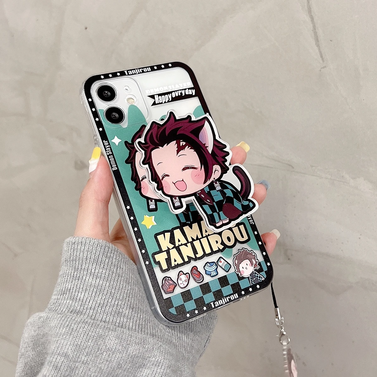 Cute Demon Slayer Transparent Phone Case For IPhone 13 12 11 Pro Max Mini Xs X Xr 8 7 6 6s Plus Se 2020 Creative Cat Ears Cover 13 pro max case