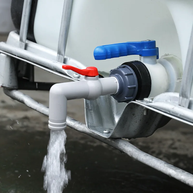 Crediri 3 pezzi beccuccio di scarico con dado per serbatoio dell'acqua IBC da 1000 litri, connettore valvola, prolunga tubo, adattatore IBC, beccuccio rubinetto serbatoio acqua per connettore rubinett