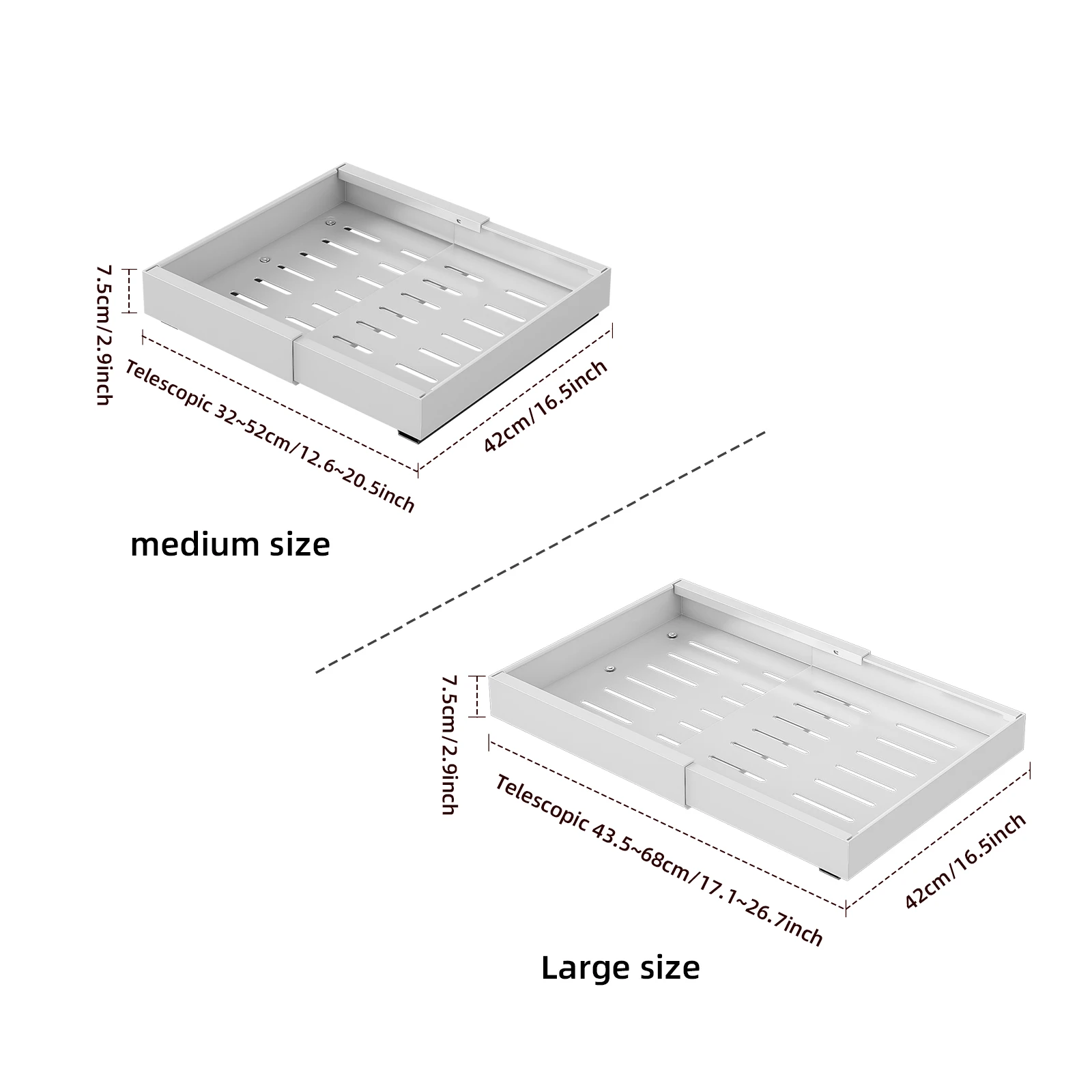 Cabinet pull-out storage rack,kitchen dish rack,spice rack,No punching telescopic expansion storage box, cutlery storage basket 2