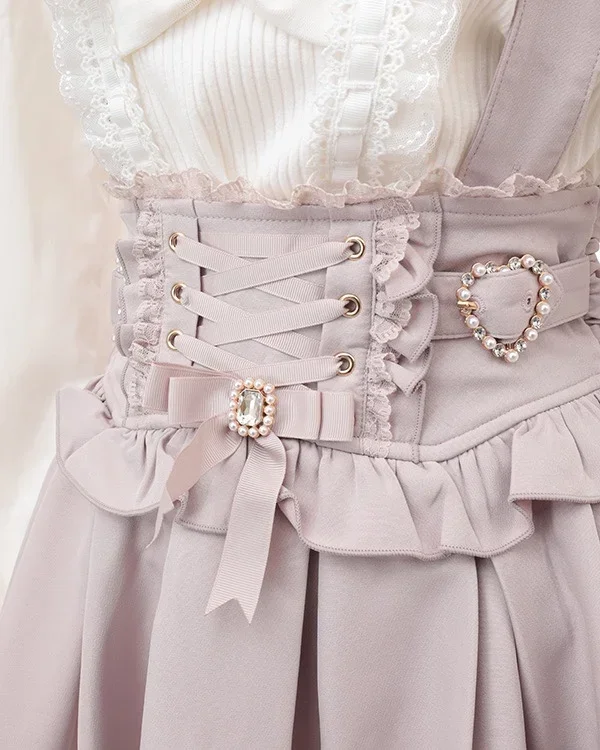 Japanese Liz Mine Mass Production Detachable Suspender Skirt Spring and Autumn Heart Cross Suspender Back Bow Straps Skirt 6