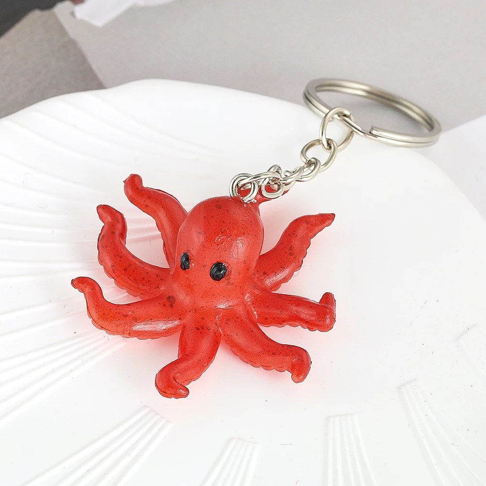Simulatie Octopus Sleutelhanger Voor Vrouwen Mannen Cadeau Grappig Zeeleven Dier Hanger Tas Auto Sleutelhanger Pret Sieraden Speelgoed Voor Kinderen