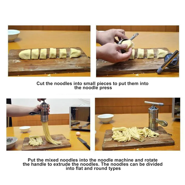 Rozsdamentes Acél Kézi Tészta Készítő Gép Háztartási Konyhai Eszközökhöz - Image 3