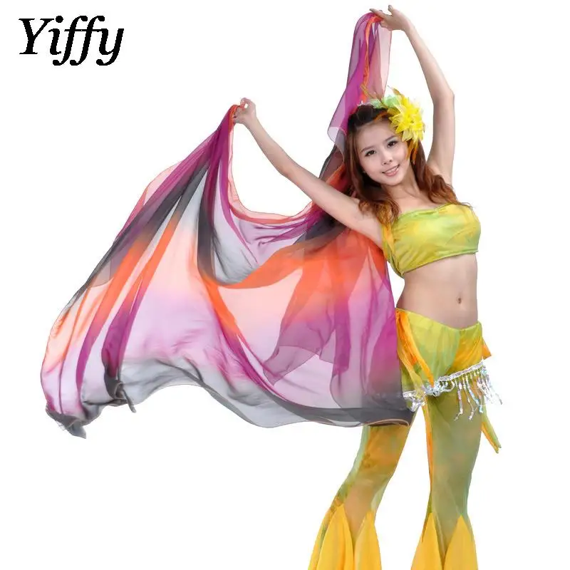 

Fashion Women Belly Dance Big Veil Shawl Oriental Indian Dance Costume Accessories Sexy Gradual Colored Bellydance Silk Scarf