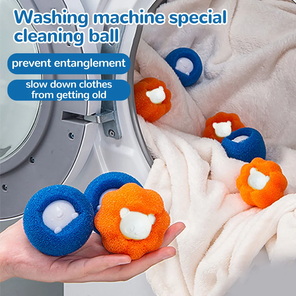 4/6/8pcs Laundry Ball Kit Hair Remover Pet Clothes Cleaning Tool Removal Catcher Fiber Collector Reusable Ball Lint Catcher Home