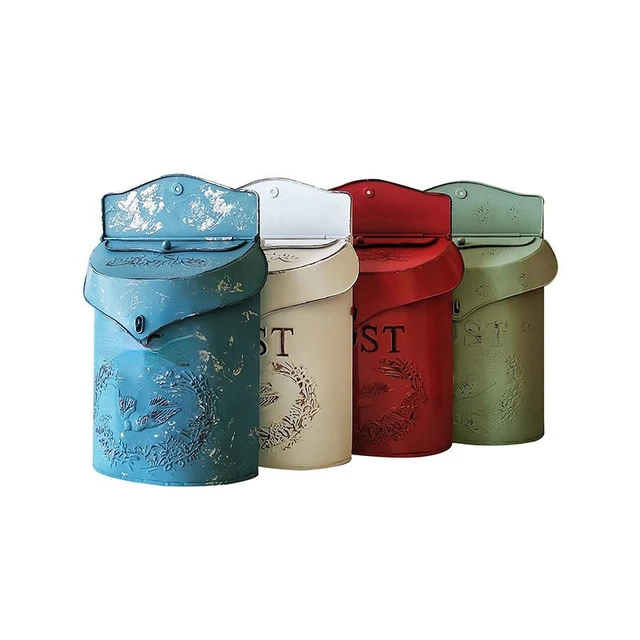 1 Db Vintage Udvar Kültéri Postafiók Dekorációs Kézműves, Kerti Javaslat Postafiókok Kézzel Készített Függő Posztdoboz Otthoni Díszek - Image 6