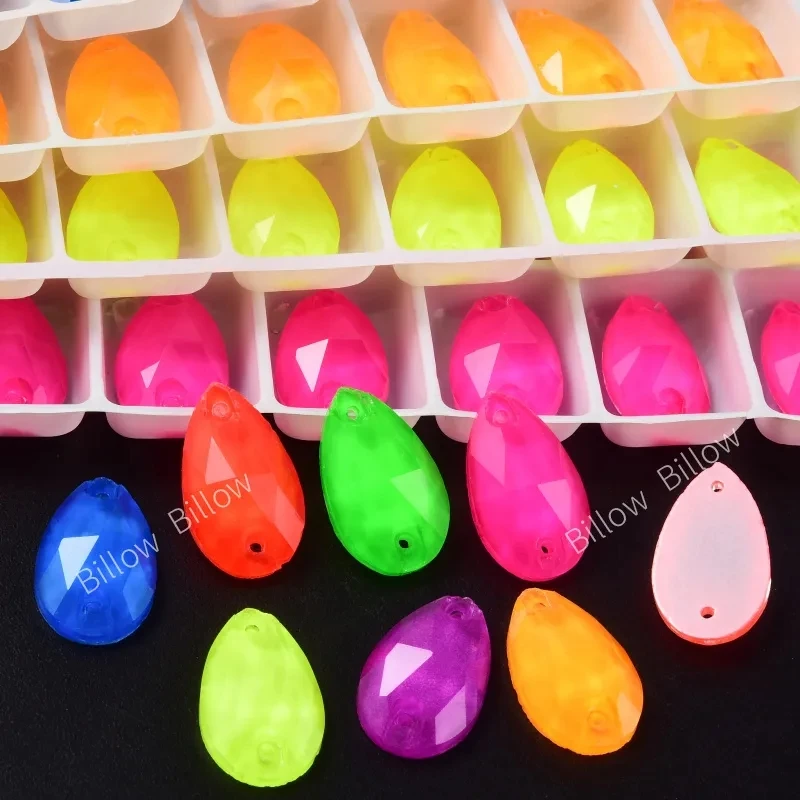 Sew on Rhinestones Glitter Neon Sew on Rhinestones DIY Sewing Accessories Crystals Diamond For Dress