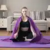 183*63cm Yoga Non-Slip Mat, Ultra-Fine Fiber, Thickened and Widened, Pvc Plum Blossom Dot Yoga Mat, Home Sweat-Absorbing Exercise Auxiliary Mat, Foldable Sweat-Absorbing Yoga Fitness Mat, Yoga Mat 2