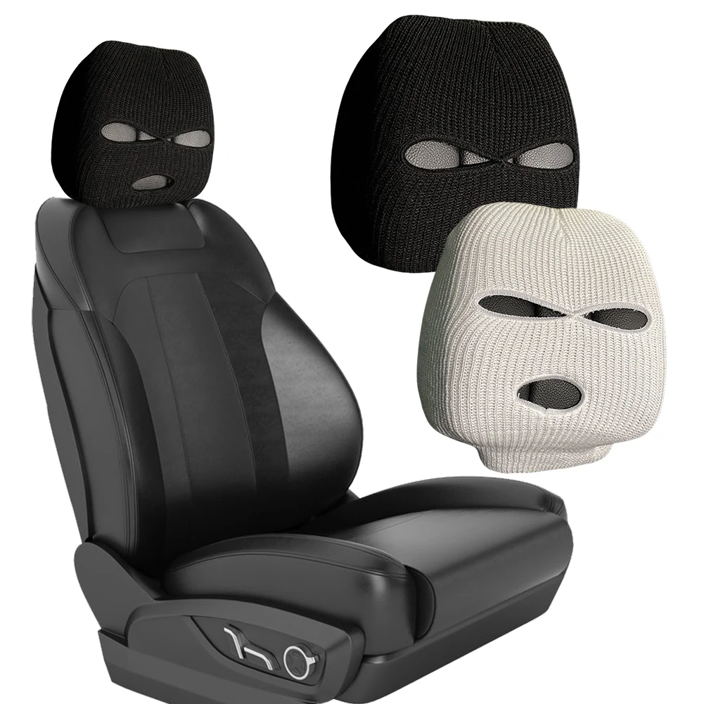 Spoof Car Seat Cover Masked Person Knitted Headgear Halloween