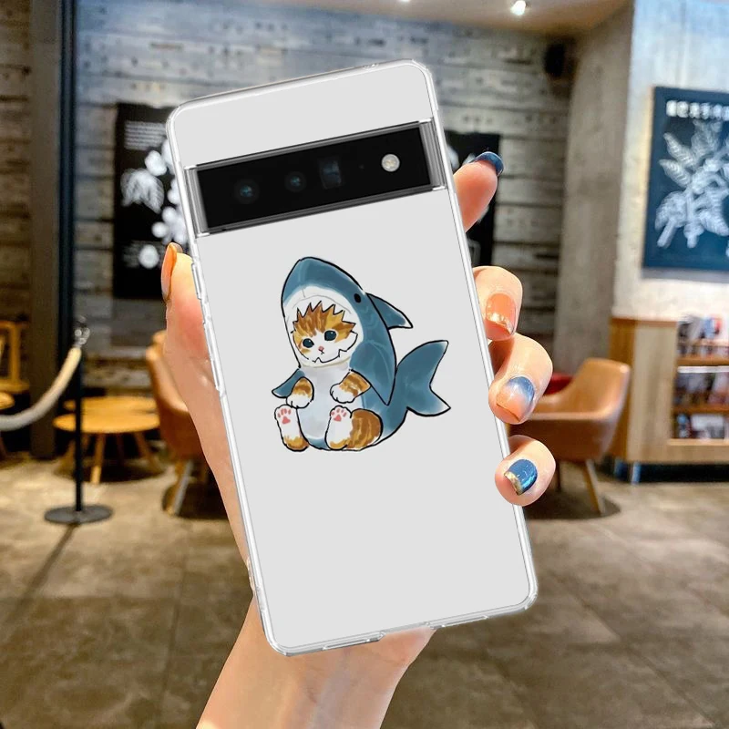 Adorable Cat-Themed Shockproof Transparent Silicone Phone Case Cover