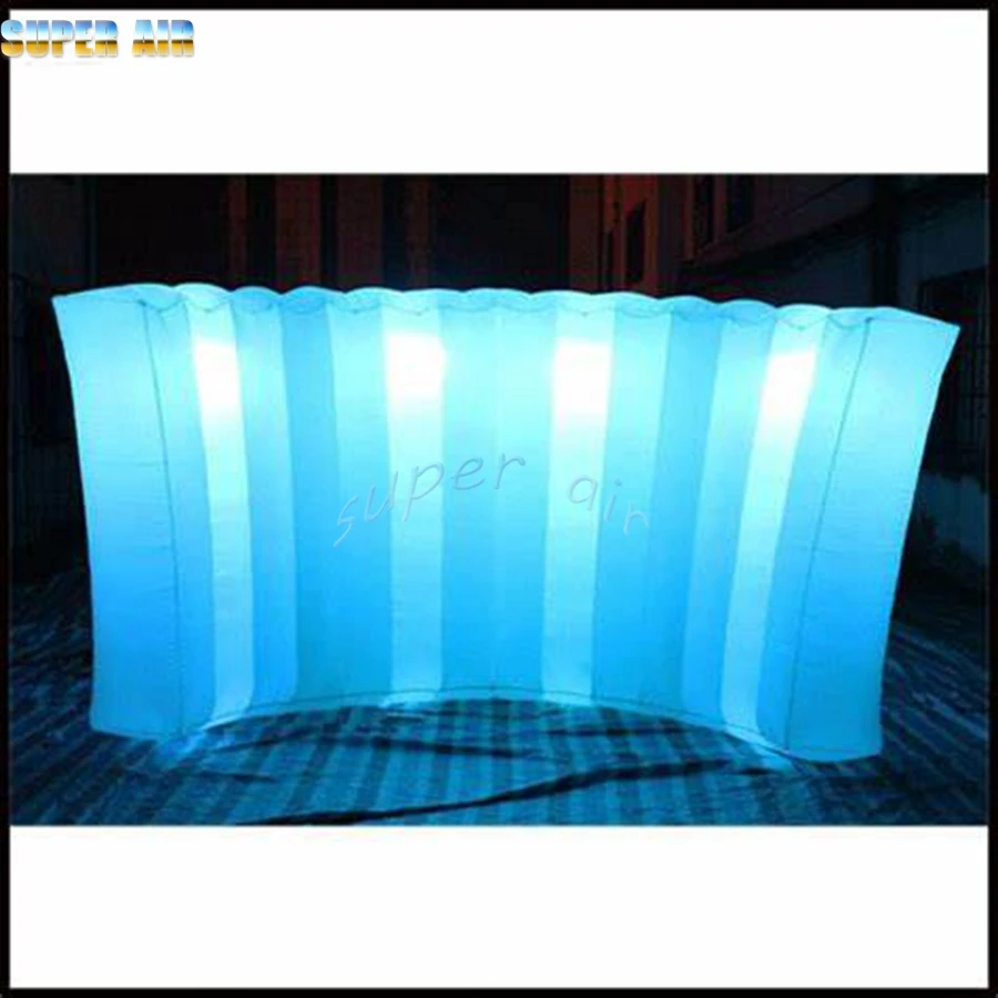 Super Air colorful led lighting inflatable curved wall backdrop withj blower for rental 100 portable collapsible professional video television green keying cloth live studio backdrop photography background cloth