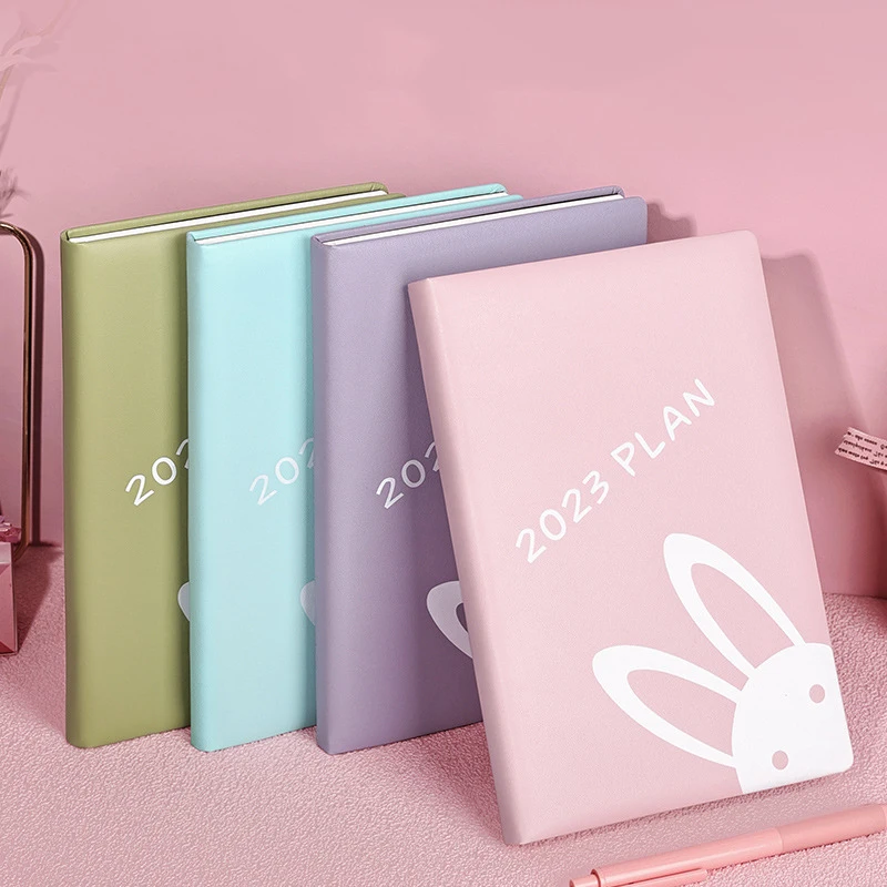 2023 Agenda Weekly Planner Cute Rabbit Notepad Year Calendar Monthly Daily Plan Schedule Notebook A5 Office Supplies Stationery