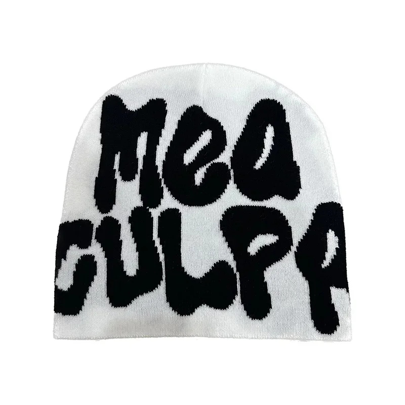 New Goth Spider Web Jacquard Beanie Caps Y2K Knitted Warm Hip Hop Unisex Elastic Knit Hat Skull Cap For Women Men 6