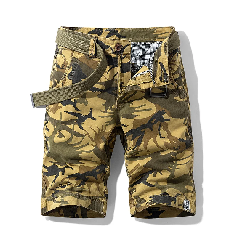 

2024 New Summer Camouflage Fashion Cotton Casual Breeches Cargo Shorts Men Breathable Quick Dry Multi Pocket Hip Hop Short