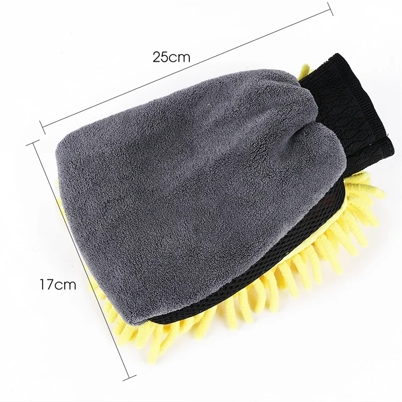 Car Washing Gloves Waterproof Microfiber Chenille Gloves Car Cleaning Mitt Detailing Brush Auto Care Double-faced Glove 1/5pcs