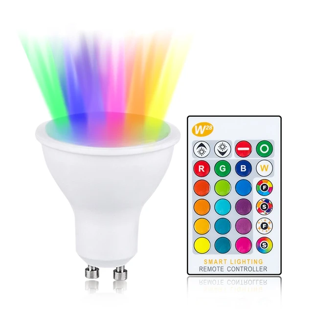 4 PCS GU10 LED Bulb Ampoule LED 10W AC85-265V RGBW RGBWW 200LM Bombillas  Led Lamp Dimmable GU10 RGB 16 Colors Remote Controller - AliExpress