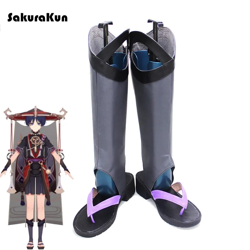 

Game Genshin Impact Scaramouche Cosplay Shoes Scaramouche Cosplay Shoes Women Black High Boots Shoes High Boots Heels