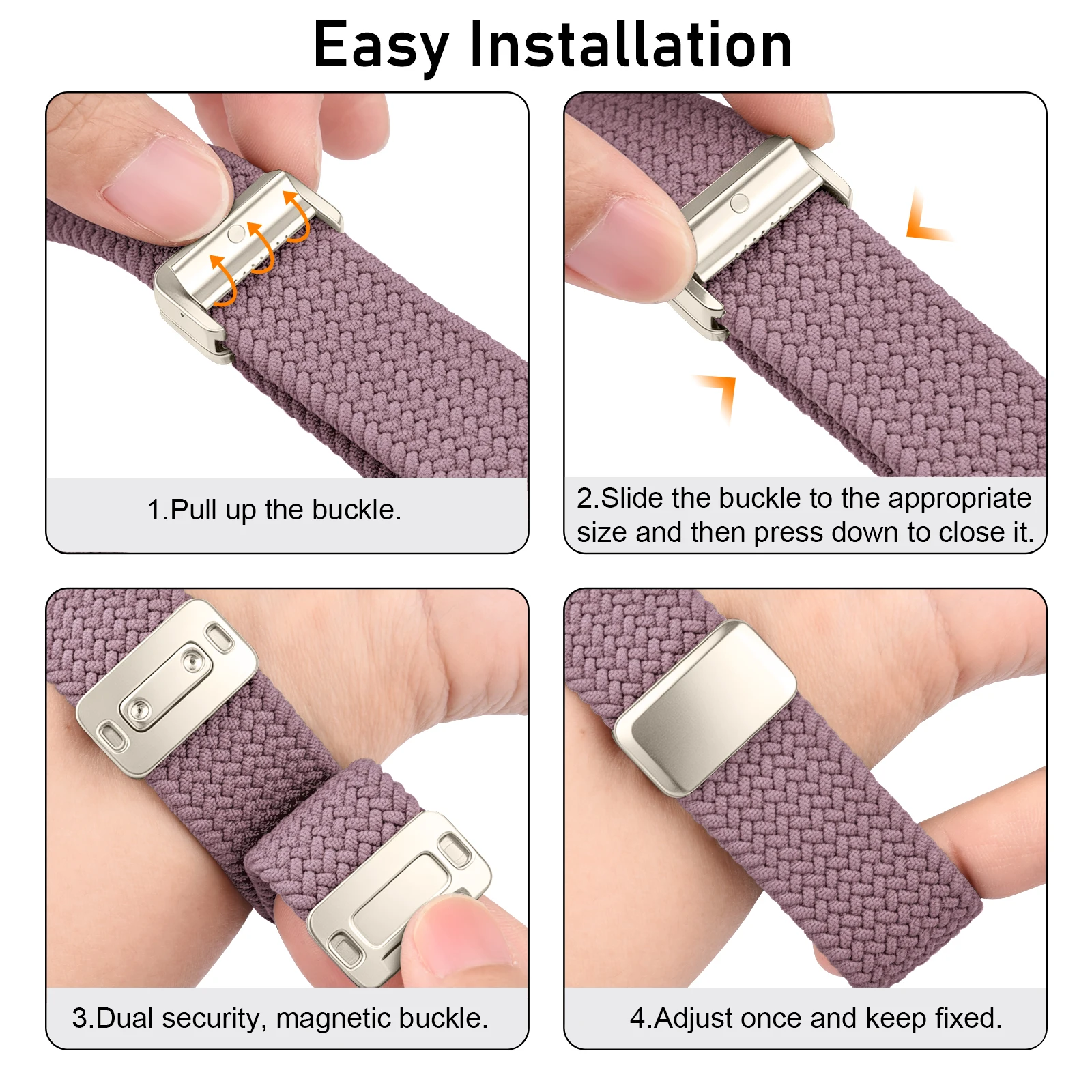 Magnetic Braided Loop Band - Adjustable Nylon Strap
